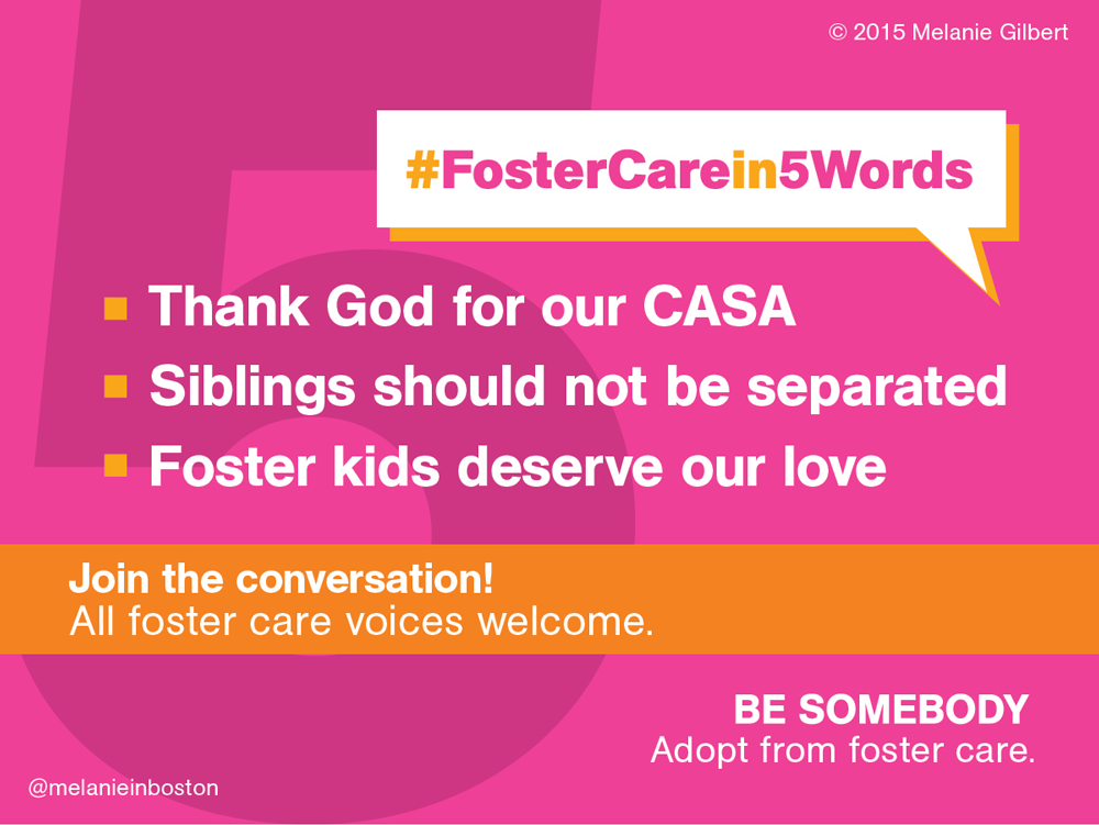 melanieinboston's tweet photo. #FosterCarein5words
@DTFA @AdoptUSKids .@Adopt_America @HRC @nasw .@TogetherWeRise .@RaiseAChild @DrSchwandt @NRC_DR http://t.co/uVW17gYElK