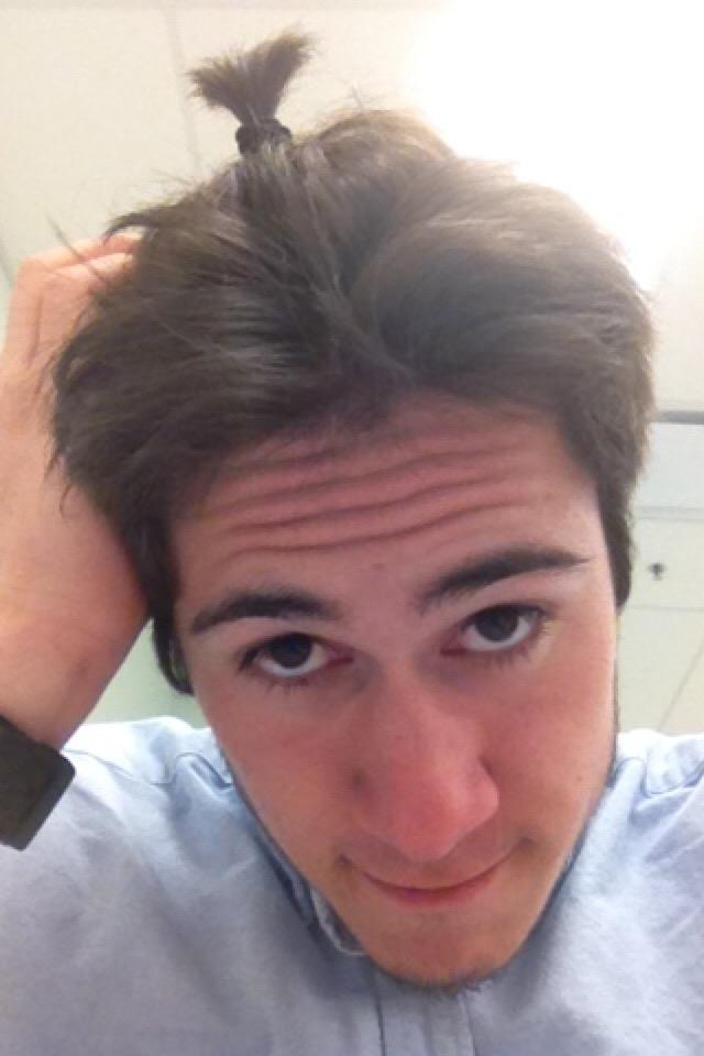 SheridanLMeyer's tweet image. This is what I deal with 😑 #manbunlife
