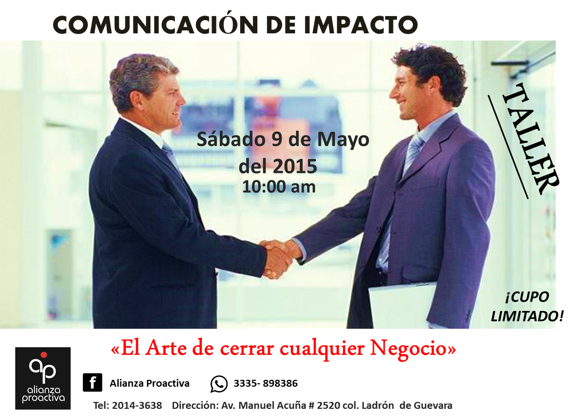 A_Proactiva's tweet photo. Taller de Comunicación de Impacto¡Es momento de aprender a cerrar el 80% de tus ventas 
¡Domina tu nerviosismo!  #AP http://t.co/tubjvciBqq