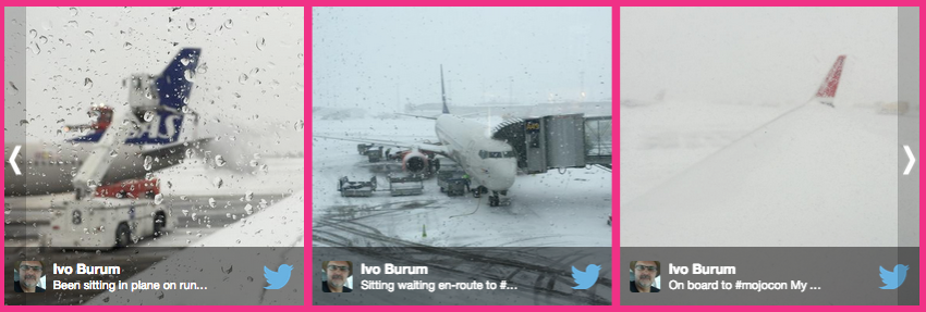 tapastreet's tweet photo. If you see @citizenmojo at #MojoCon buy him a pint. He's been sitting on an snowy Oslo runway for 4 hours today! http://t.co/KvcH7aeRna