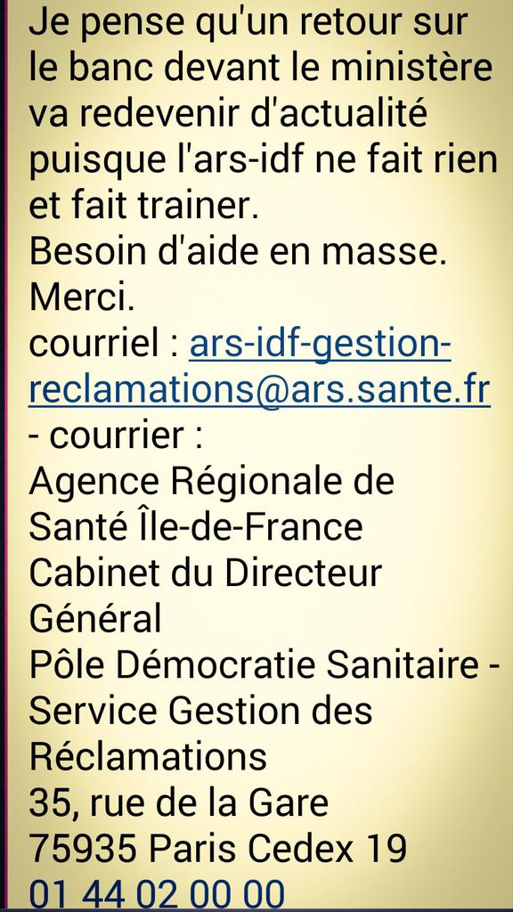 gallusgallus's tweet photo. #soutenezrobin http://t.co/jbBt8kusuI @ars_idf @manuelvalls @Elysee @GilbertCollard http://t.co/hhqRQcNSuT