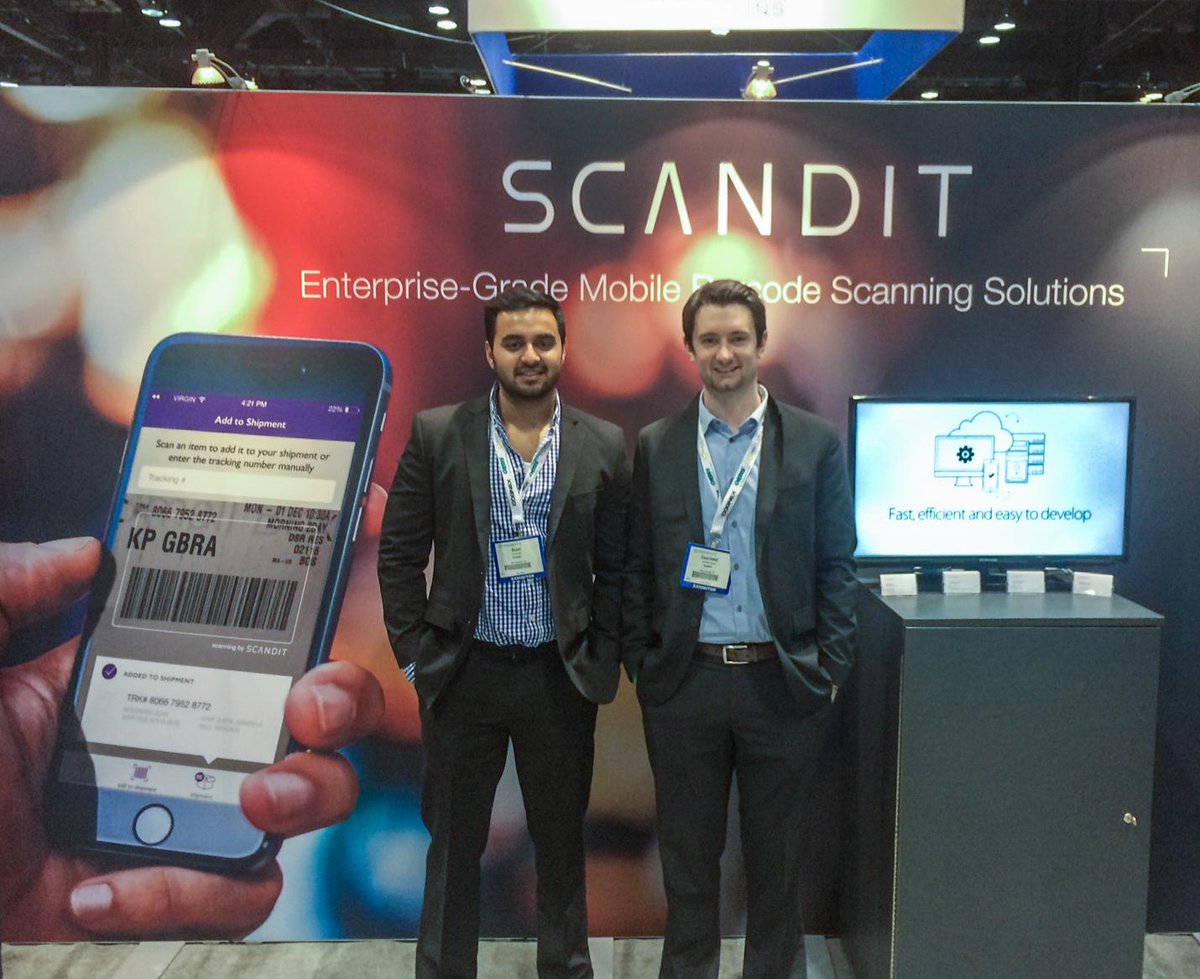 Scandit's tweet image. We&apos;re back for the last day of #ProMAT2015. Stop by booth #4455 to see a demo of our latest mobile solutions.