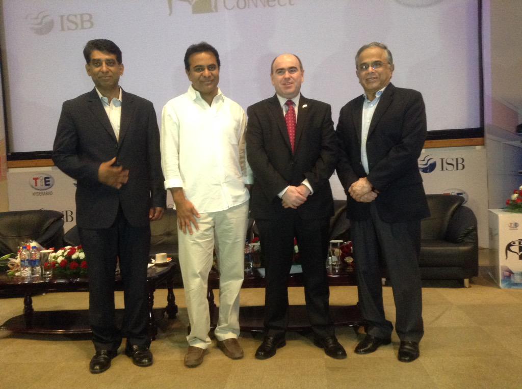 DHCAndrew's tweet photo. #BusinessisGREAT - and fun!  Happy times at TiE-ISB Connect with @KTRTRS @UKTI_India @UKinIndia http://t.co/quWskaXdUC