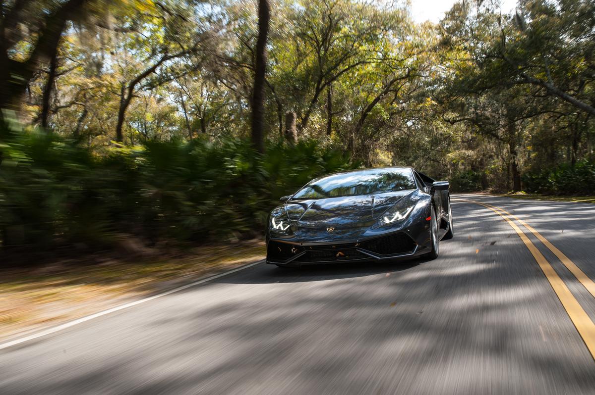 Lamborghini's tweet photo. What's your favourite road trip? This is the #LamboHuracan along the famous A1A and scenic northern Florida coastline http://t.co/oQGH8DrXot