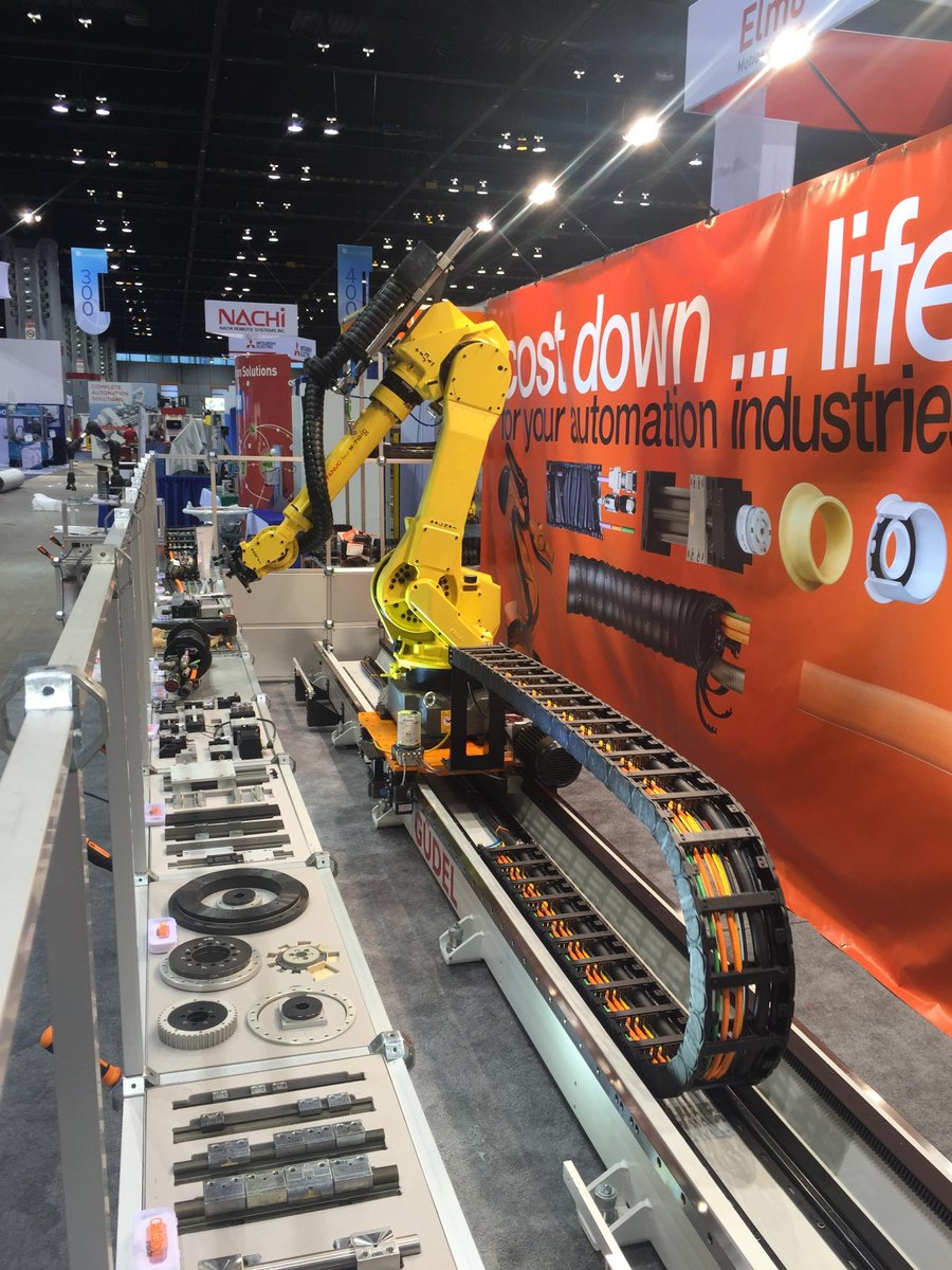 igus_Inc's tweet image. Today&apos;s our last day at #Automate2015 - say hello to our pneumatic retraction robotic system in booth 332!