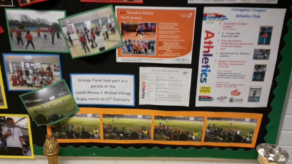 RugbyLeeds's tweet photo. Great to see Grange Farm's display board showing how much they enjoyed their #DaytoRemember and #PitchParade http://t.co/uJHedDQTVy