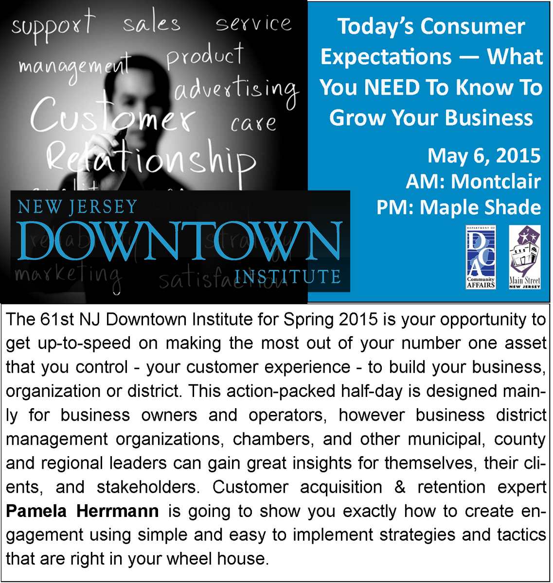 NJ350ShopLocal's tweet photo. 5/6/15 in @MontclairCenter &amp; Maple Shade: https://t.co/ZPip0Ur3nd Learn from @PamHerrmann, one of the best! http://t.co/lLpixTaF71