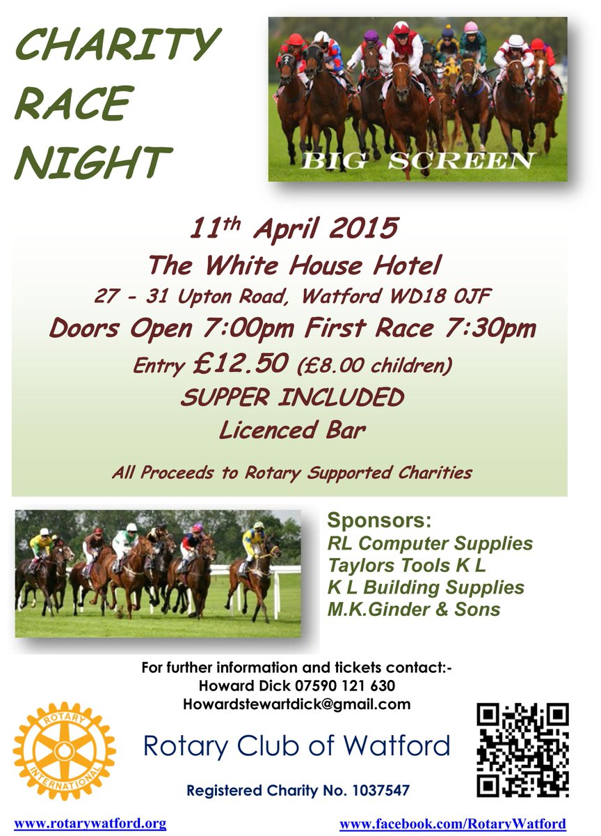 Fun #Charity Race Night 11 April all welcome #rotary