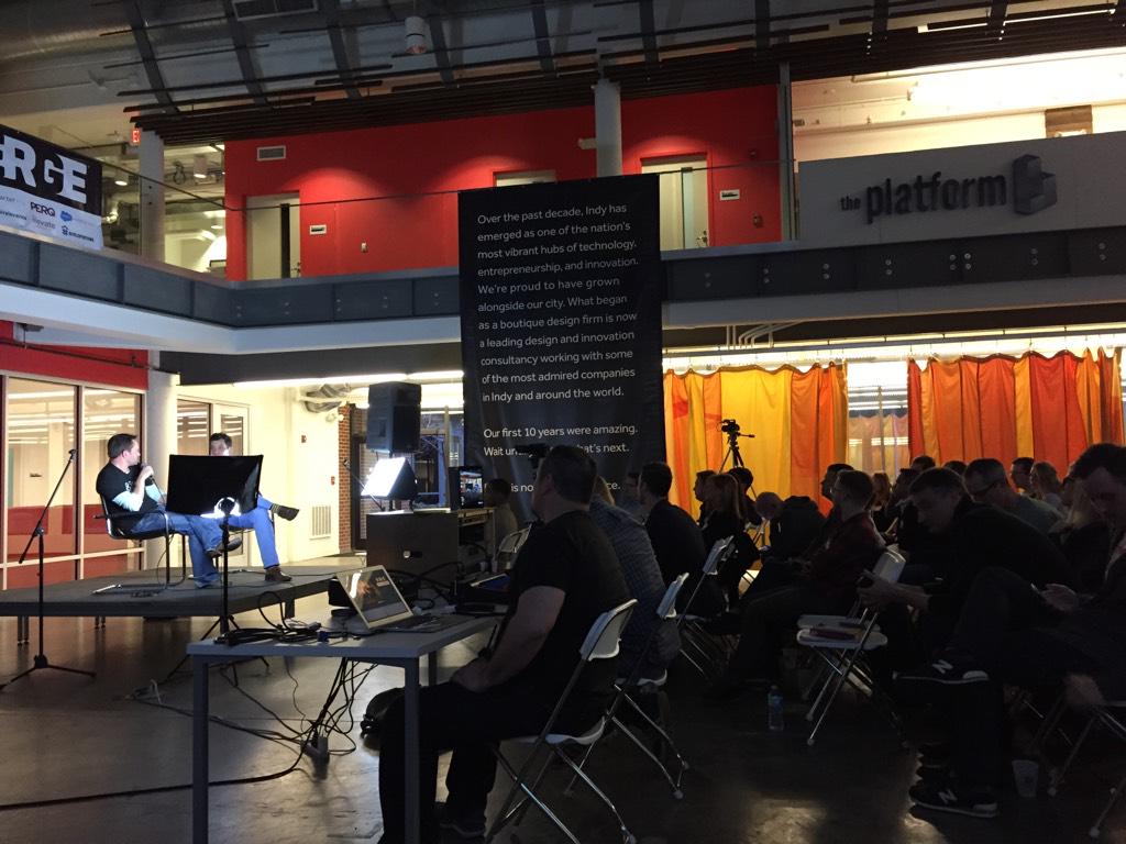 JustinZalewski's tweet image. Fireside chat with @kristianindy and @Hunckler at the @StudioScience launch party #VergeHQ #StudioScience