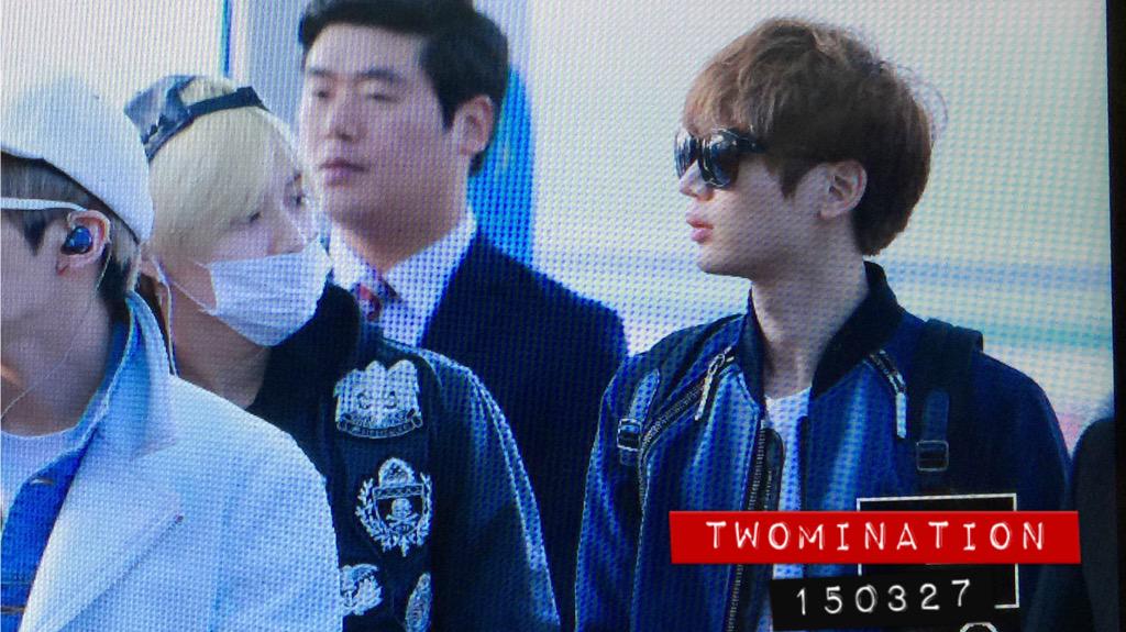 150327 인천출국 #2min#  서로 눈을 맞춘 투미니😍😍😍