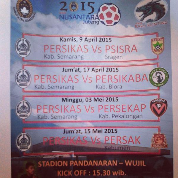 Jadwal Liga Nusantara 2015 Jawa Tengah Grup C di Stadion Pandanaran - Wujil Kab. Semarang <a href="/InfoUngaran/">KABUPATEN SEMARANG</a> @bolasemarang