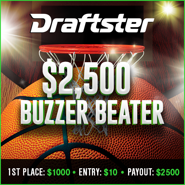 RT to win 1 of 3 entries to tomorrow's $2500 Buzzer Beater! Winners announced at 3pm PT #DFS #FantasyBasketball