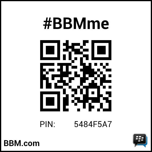 #BBMme PIN: 5484F5A7
pin.bbm.com/5484F5A7