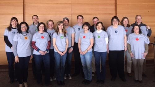 LexisNexis's tweet photo. .@MSULaw Librarians &amp; Career Services looking trendy in their Shepard's® Signal Indicator T-shirts http://t.co/1XlF4YubaN