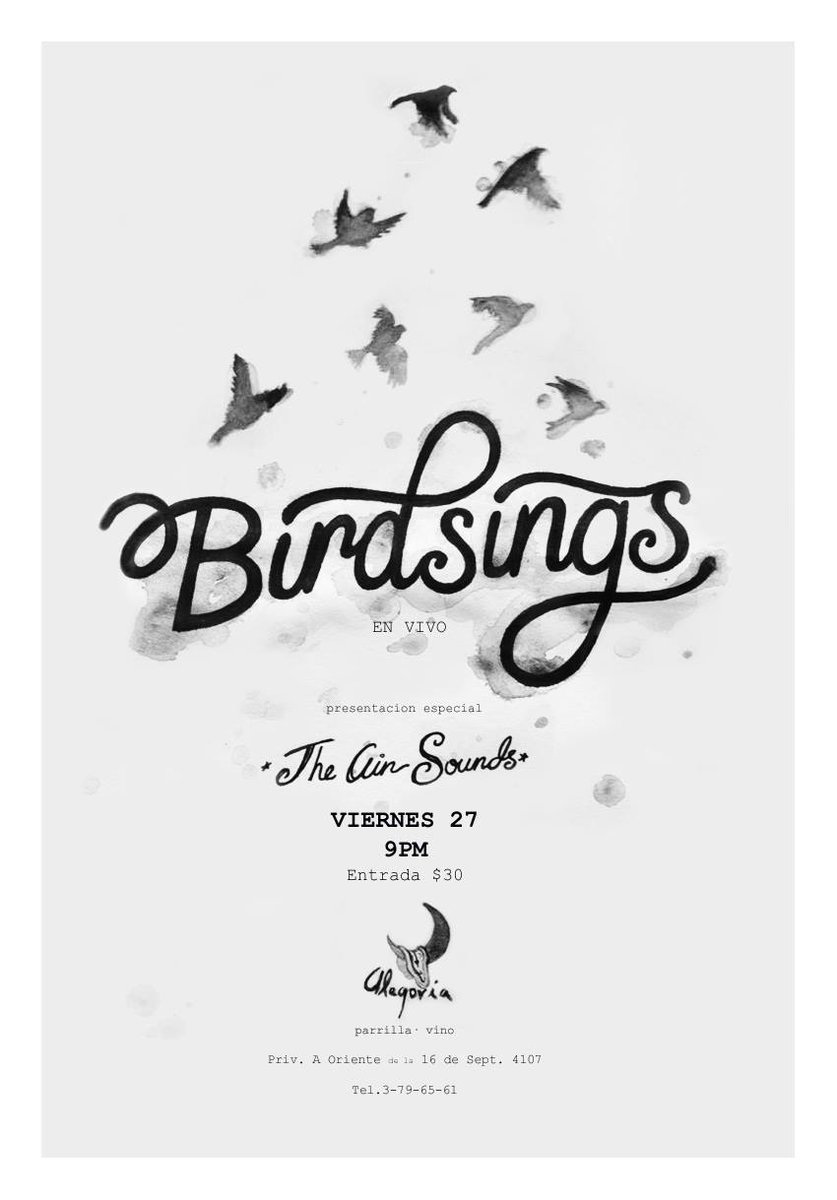 esamusica's tweet photo. @PueblaMusical mañana en @AlegoriaPuebla presento mis dos nuevas bandas @birdsingstweet y @theairsounds Difundan! tnx http://t.co/VnH4u4GbVr