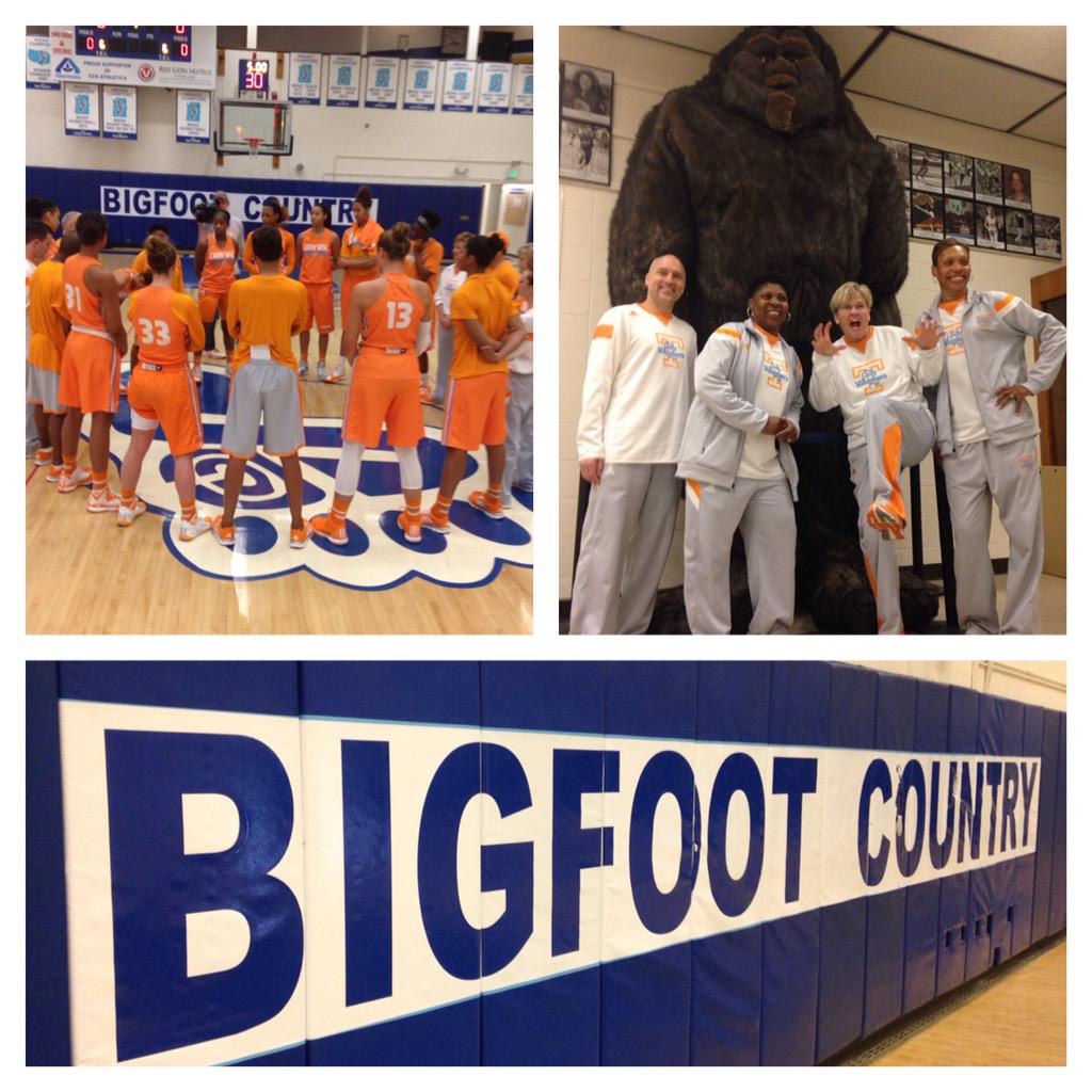 SarahRows's tweet photo. "@LadyVol_Hoops: Practicing in Bigfoot's habitat today. #LadyVols #ALLIN #NotScared #DoYouBelieve? #ncaaW http://t.co/aJAYWlSbUz" #squatchem