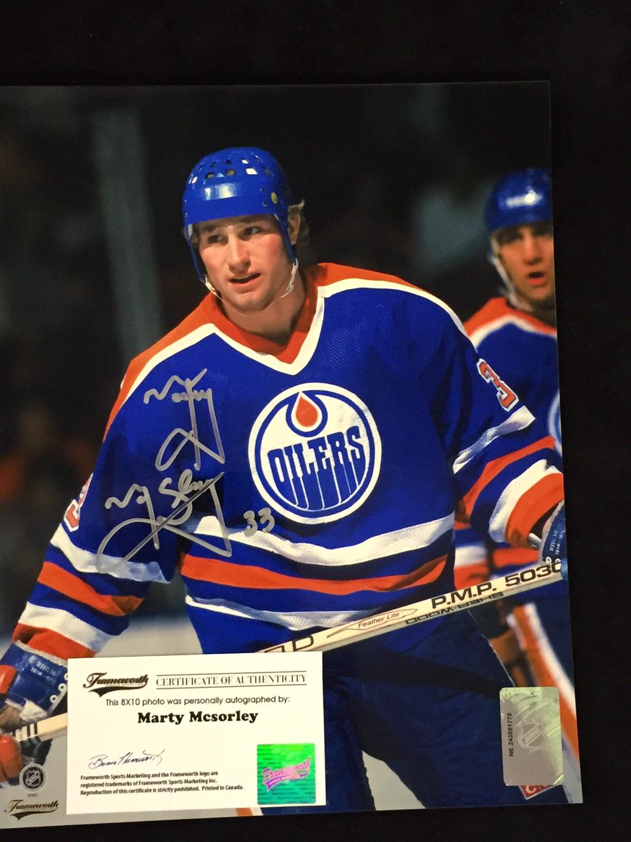 FrameworthSport's tweet photo. Next up in our #GretzkyCamp giveaways is this Marty McSorley autographed photo. RT for your chance to win! #Oilers http://t.co/BzascxL8lB