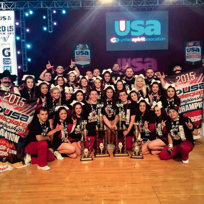 The NMSU cheer team swept the USA Collegiate Cheerleading and Dance