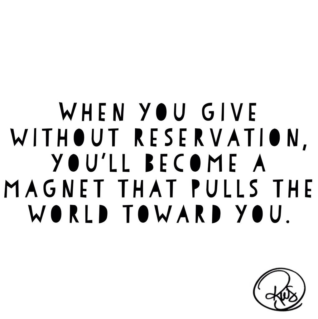 UncleRUSH's tweet photo. When you give without reservation, you’ll become a magnet that pulls the world toward you. http://t.co/CdvYqiRadg http://t.co/PATcQ4sNLA