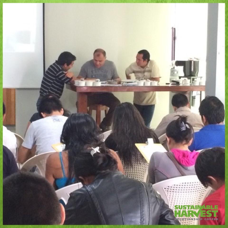 SustHarv's tweet photo. Our origin staff at work training a new generation of cuppers in Northern Peru! #ImpactAtOrigin http://t.co/JWQ1Zx5sVO