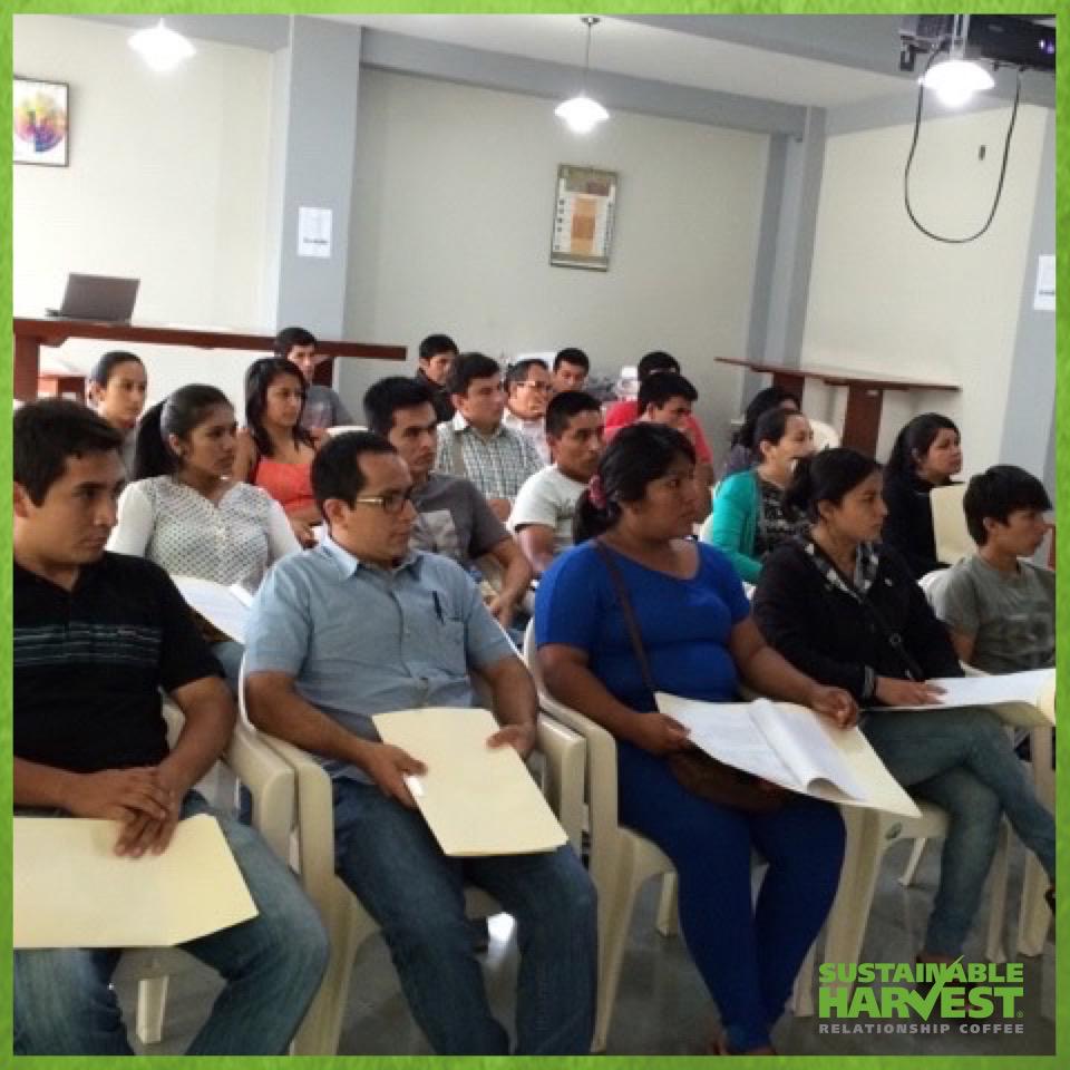 SustHarv's tweet photo. Our origin staff at work training a new generation of cuppers in Northern Peru! #ImpactAtOrigin http://t.co/JWQ1Zx5sVO