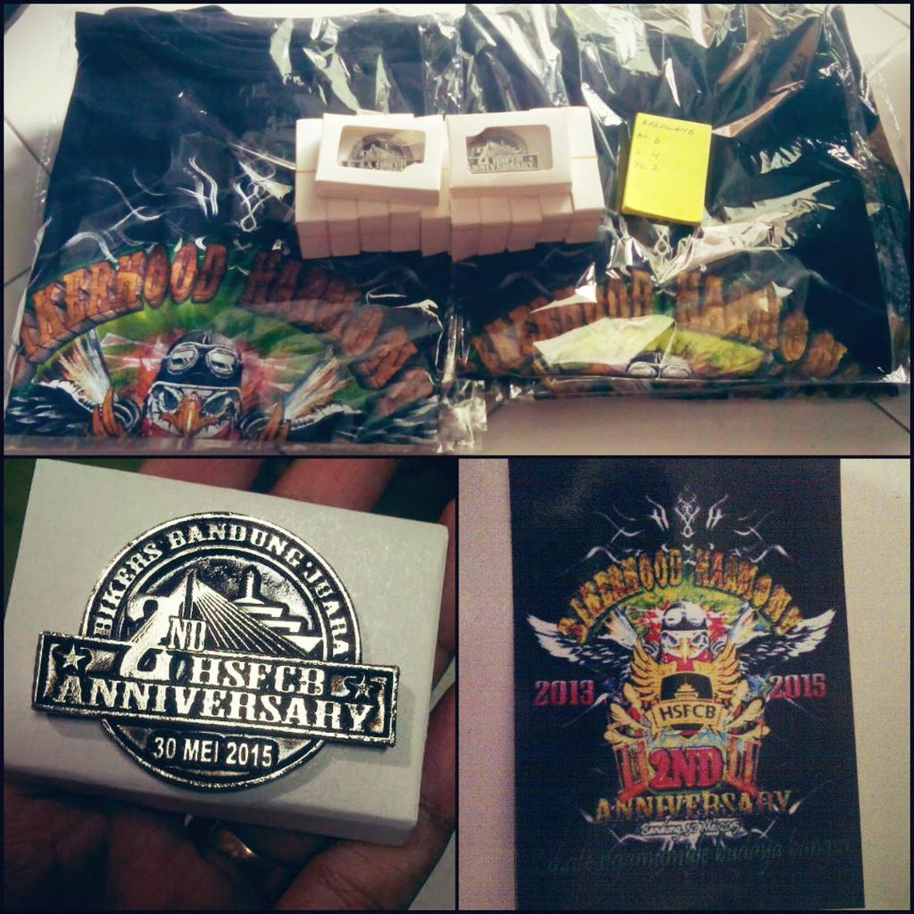 PAKET KAOS, PIN COR &amp; STICKER ANNIVERSARY HSFCB II READY STOCK!! GRAB IT FAST GUYS.