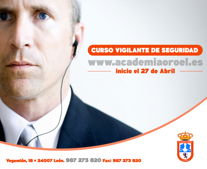 AcademiaOroel's tweet photo. Iniciamos el 27 de Abril curso de vigilante de seguridad en #leonesp. Para + información 987 273 820 http://t.co/pbegOCtjZb