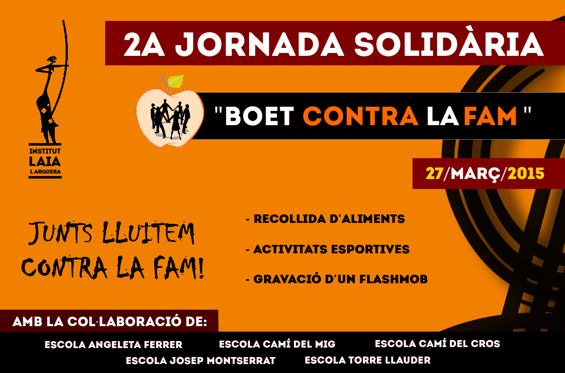 Boet_Fam's tweet photo. Demà l'@inslaialarquera celebra la seva Segona Jornada Solidària @Boet_Fam! #Mataró @Capgros @totmataro http://t.co/e9hgFi9ymU