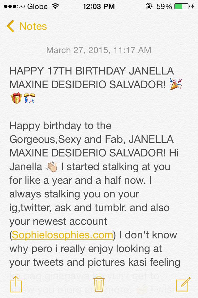Advanced Happy happy 17th Birthday JANELLA SALVADOR!    -trixie ( 