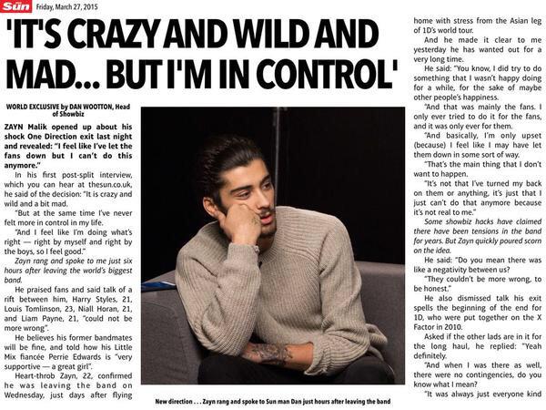 niallescent's tweet photo. Zayns first interview since leaving
I don't really know what to say http://t.co/8nCIWBDxJV