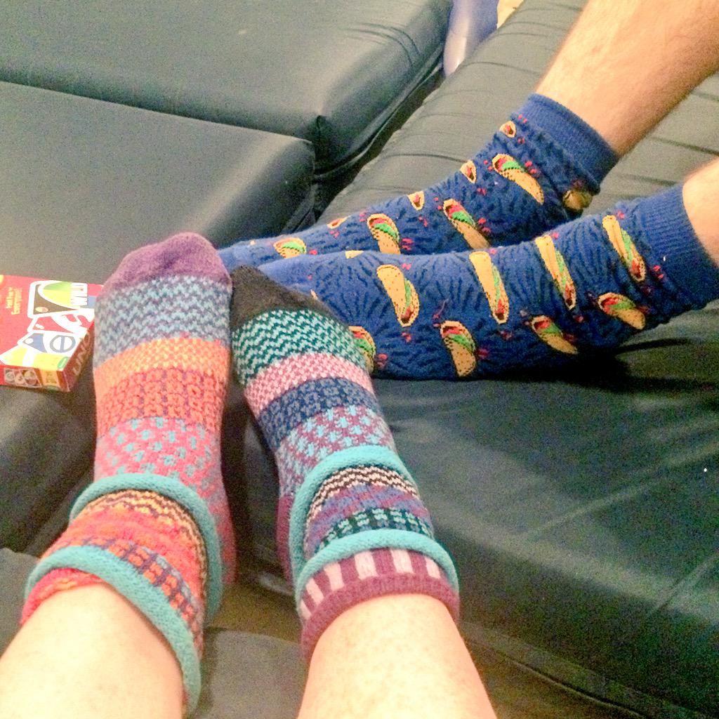 MAB_FtThompson's tweet photo. @TaylorNicole315 @cornonthejaC0B may dislike each other during card games, but they can bond over sassy socks http://t.co/BzEvXzaIQQ