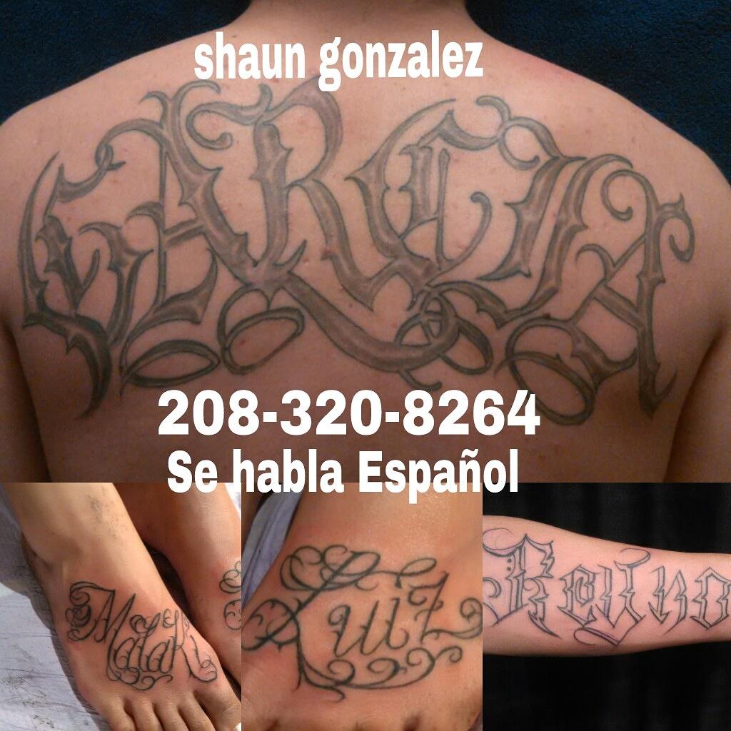 gonzalez in cursive tattoos