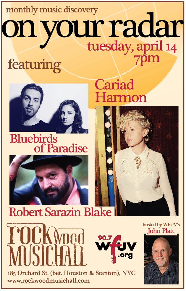 BBirdsParadise's tweet photo. April 14, we are featured artists on WFUV's On Your Radar, hosted by John Platt! Come get your bossa nova on w/ us! http://t.co/0JeOZQ42Il