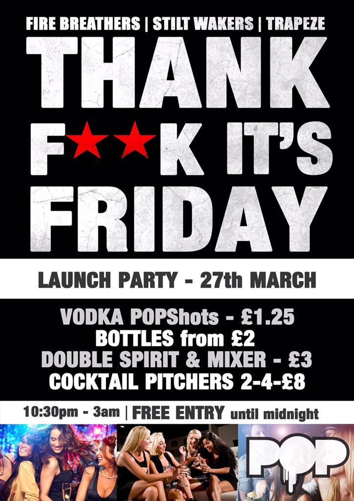 popswindon's tweet photo. Oh we do love a launch night. F**k me have we been looking forward to this!!! #thankfkitsfriday http://t.co/Fc85BYVvvu
