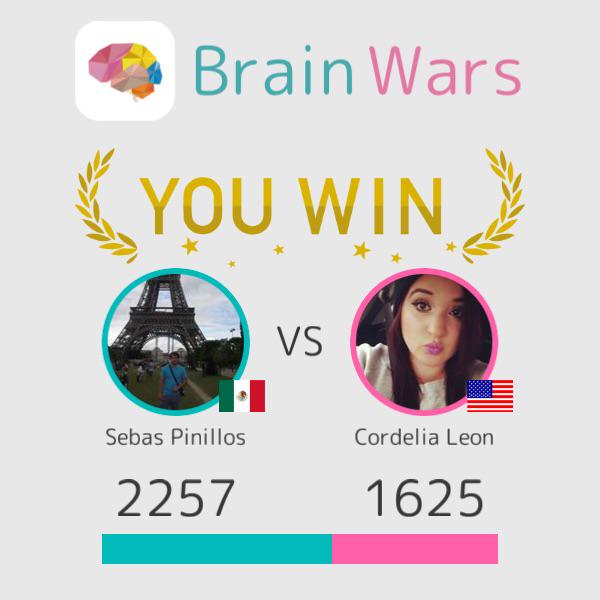 sebpinlop's tweet photo. Yo desafié a Cordelia Leon y gané :) Juguemos! #BrainWars http://t.co/SRDQDnH7q5 http://t.co/rUIPyo0szv