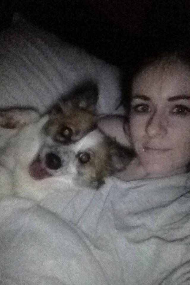 sanchamaher's tweet photo. Cuddles in bed with my ladybird.. 🐶😘 http://t.co/w6q1ZDkPT8