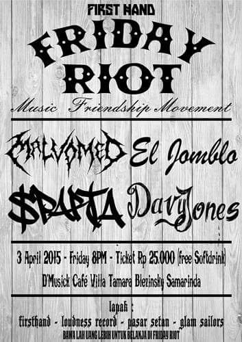 Lets Party Hard with us.. Friday Riot 3 april 2015 Guys at D'music Cafe Villa tamara samarinda.