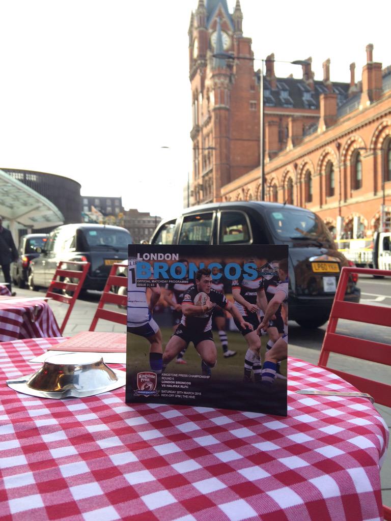 Our partners @CharlesworthP have done a great job printing the London Broncos programme. Looks great in the sunshine