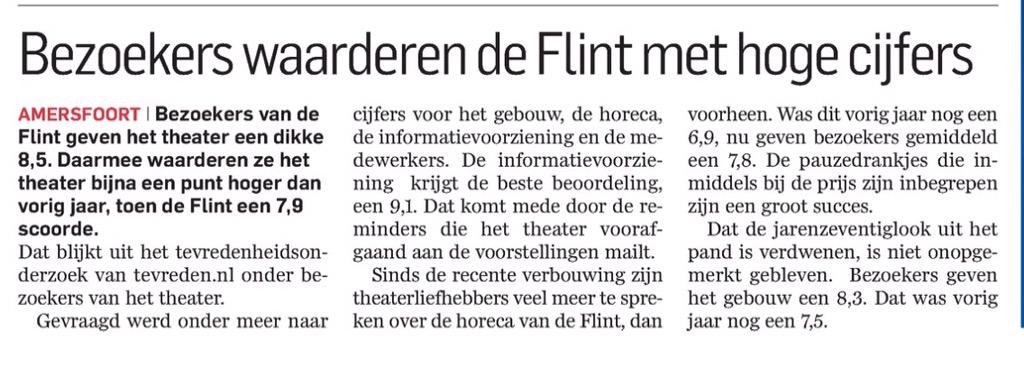 Mooie cijfers om trots op te zijn @Flinttheater @Trekrestaurant is.gd/jPjqQl