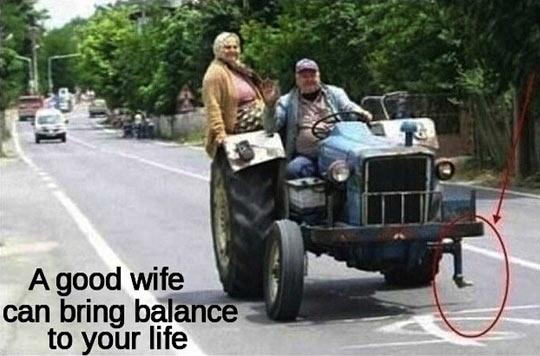 MensHumor's tweet photo. A good wife can bring balance to your life. http://t.co/tAmuDxUrUh