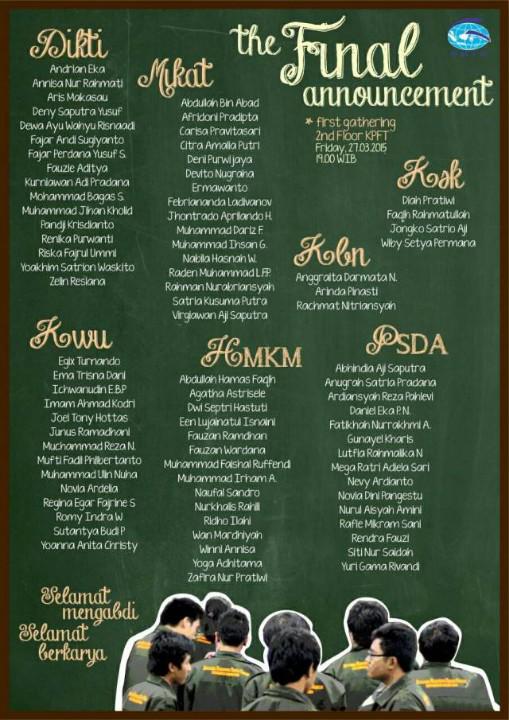 The Final Announcement, "Selamat Mengabdi, Selamat Berkarya"