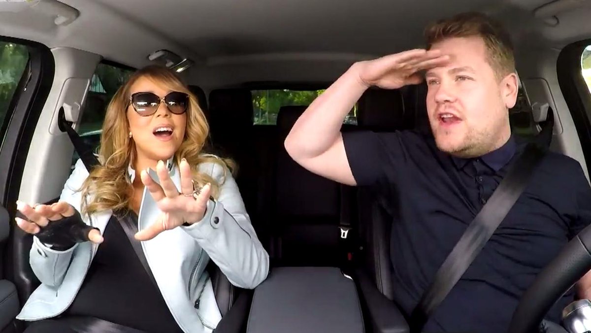 THR's tweet photo. Watch James Corden's Epic Carpool Karaoke Session With @MariahCarey (Video) http://t.co/WWy3KRAQeG #LateLateShow http://t.co/PyYyRiqtut