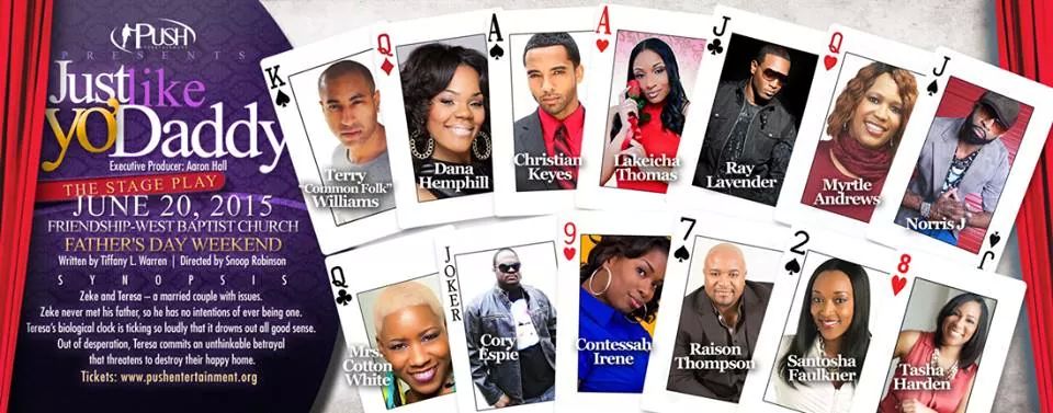 Avonladytn10's tweet photo. #Push presents #JustLikeYoDaddy The #Stage #Play #June 20,2015 for tickets: http://t.co/TCEnET6V2T
@ChristianKeyes http://t.co/ehskiTLIID