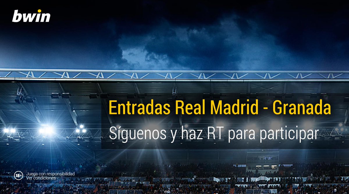 bwin_es's tweet photo. ¿QUIERES DOS ENTRADAS PARA VER EL #REALMADRID-#GRANADA DE #LIGABBVA?
Síguenos y haz RT para participar. Así de fácil! http://t.co/kRKhHRt87V