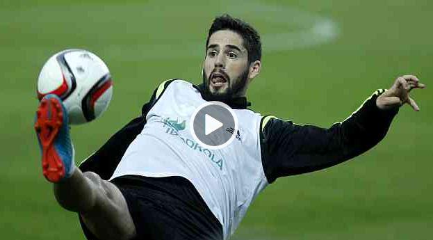 marca's tweet photo. #ElVídeoMásVisto ayer en @marca, ¡vaya recital de @isco_alarcon en el entrenamiento! ▶ http://t.co/9O7OnmzrRk http://t.co/wEWMlW6gAc