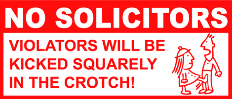 ShulMarketing's tweet photo. Does NO SOLICITORS actually mean no? http://t.co/WxZes2zSqm #sales #marketing #smallbusiness #smallbiz #saleswizard http://t.co/dpHH8NCUmv