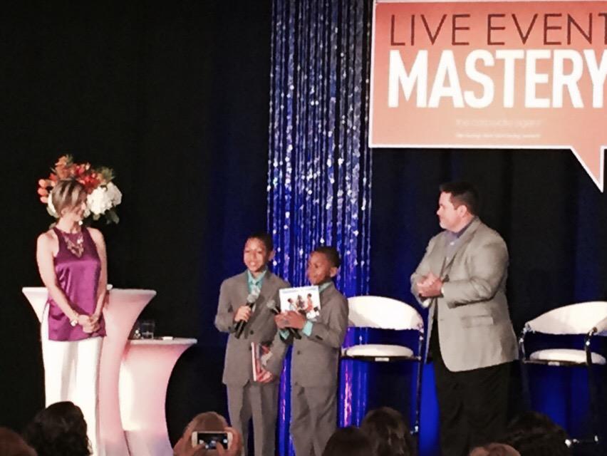 Watching Jeremiah and Joshua #championsofchange at Live Event Mastery showing us how it's done. #youngentropreneurs