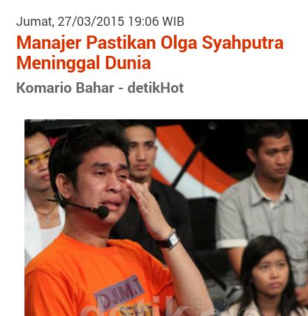 depoknews's tweet photo. Inalillahi wainailahi rojiun... selamat jalan Olga Saputra #RIPolgasaputra http://t.co/gGSCJ9CHfP