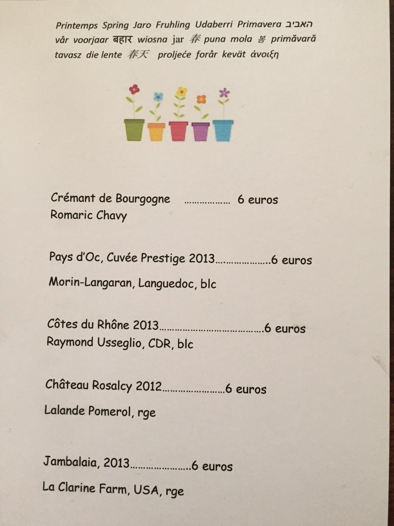 ReddparisWine's tweet photo. Fêtez l'arrivée du printemps à REDD Cleebrate the arrival of spring #reddbaravin #reddparis #reddwinebar http://t.co/UGVszbQBG6