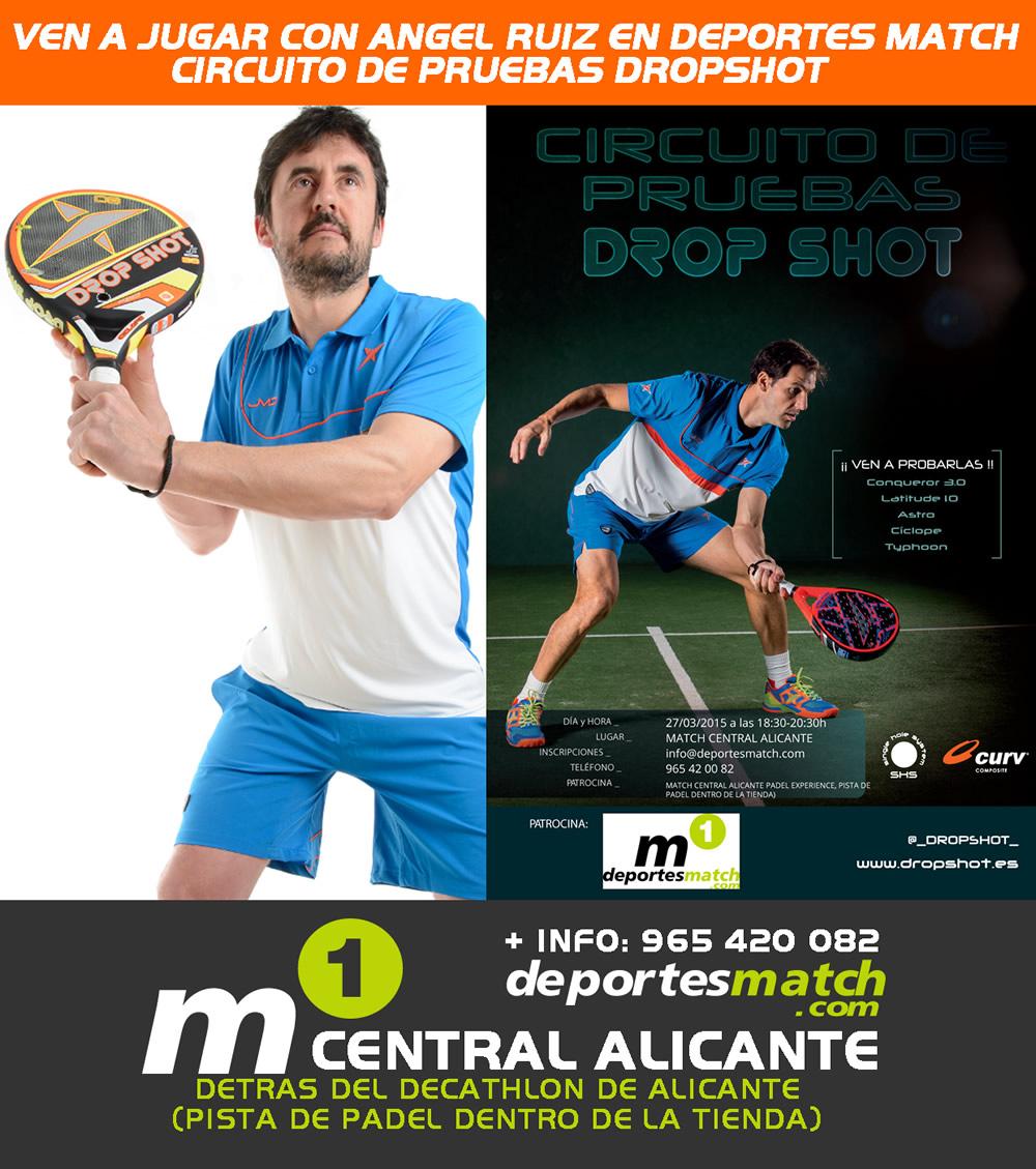 Os esperamos esta tarde en la pista de M1Central. Ven a probar las nuevas palas de <a href="/_DropShot_/">DROP SHOT</a>  con <a href="/AngelRuizMunoz/">Angel Ruiz Muñoz</a>